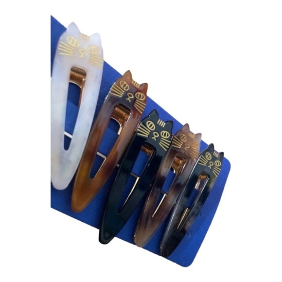 10piece cat themed “you had me at meow” assorted hair clips new - Picture 15 of 16